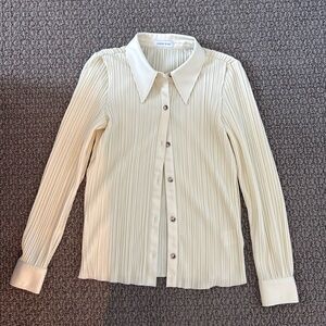 Anine Bing button up Pliss effect shirt
